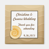 Aimant de déclaration 2"x2" Coquillages sur plage  (Devant)