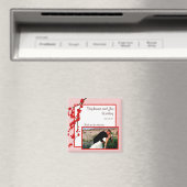 Aimant de déclaration 2"x2" Fleur de cerisier roug (In Situ (Lave-vaisselle))