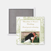 Aimant de déclaration 2"x2" Fleur de gérbera verte (Recto/Verso)