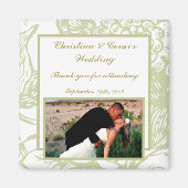 Aimant de déclaration 2"x2" Fleur de gérbera verte (Devant)