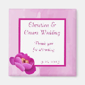 Aimant de déclaration 2"x2" Fleur de pivoine viole (Devant)