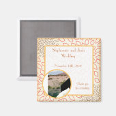 Aimant de déclaration 2"x2" floral rose et marron (Recto/Verso)