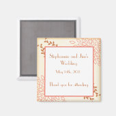 Aimant de déclaration 2"x2" floral rose et marron (Recto/Verso)