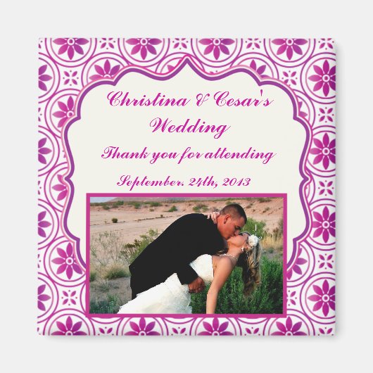 Aimant de déclaration 2"x2" Magenta Violet Formel (Devant)