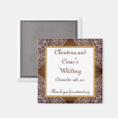 Aimant de déclaration 2"x2" marron marocain profon (Recto/Verso)