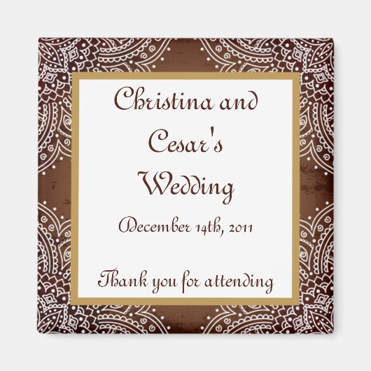 Aimant de déclaration 2"x2" marron marocain profon (Devant)