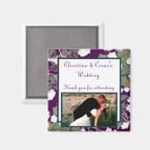 Aimant de déclaration 2"x2" Paon/ Branche de fleur (Recto/Verso)