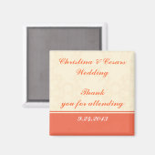 Aimant de déclaration 2"x2" Rose clair/Pêche Forme (Recto/Verso)