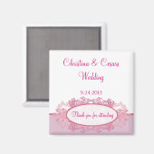 Aimant de déclaration 2"x2" rose/violet chinois Sc (Recto/Verso)