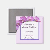 Aimant de déclaration 5cmx5cm Orchidées violettes (Recto/Verso)