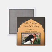 Aimant de déclaration 5cmx5cm Taj Mahal Coucher de (Recto/Verso)