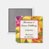 Aimant de déclaration 5x5 cm Fleurs exotiques hawa (Recto/Verso)