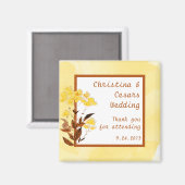 Aimant de déclaration 5x5 cm Jaune Moutarde Coquel (Recto/Verso)