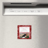 Aimant de déclaration 5x5 cm Noël rouge flocons de (In Situ (Lave-vaisselle))