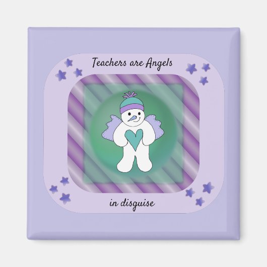 Aimant de déclaration d'ange de neige des enseigna (Devant)