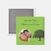 Aimant de déclaration vert/noir d'arbre de printem (Recto/Verso)