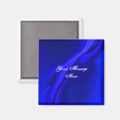 Aimant de design bleu lisse (Recto/Verso)