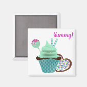 Aimant de dessert Yummy (Recto/Verso)