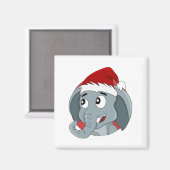 Aimant de dessin animé d'éléphant de Noël (Recto/Verso)