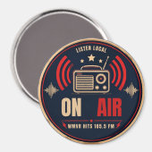 Aimant de diffusion rétro "ON AIR" Radio (Recto/Verso)