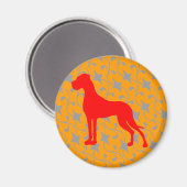 Aimant de dogge rouge orange (Recto/Verso)