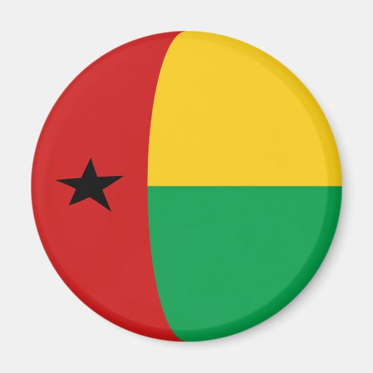 Aimant de drapeau de Fisheye en Guinée-Bissau (Devant)