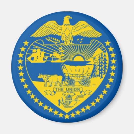 Aimant de drapeau de l'État de l'Oregon (Devant)