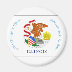 Aimant de drapeau de l'Illinois