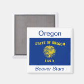 Aimant de drapeau de l'Oregon (Recto/Verso)