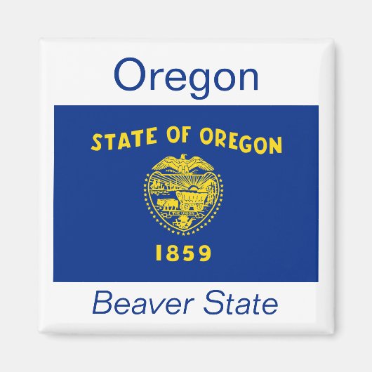 Aimant de drapeau de l'Oregon (Devant)
