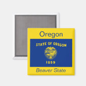 Aimant de drapeau de l'Oregon (Recto/Verso)