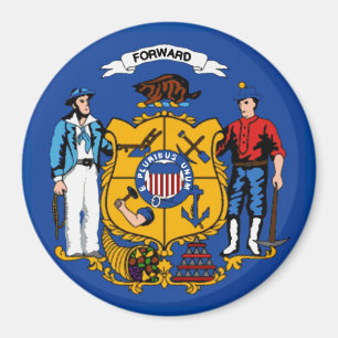 Aimant de drapeau d'état du Wisconsin