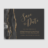 Aimant de Faire-Part de Mariage Agate Or Noir (Devant)