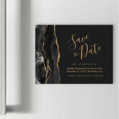 Aimant de Faire-Part de Mariage Agate Or Noir