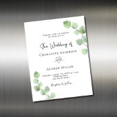 Aimant de faire-part de mariage botanique d'Eucaly