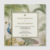 Aimant de Faire-part de mariage de palme de paon t (Devant)