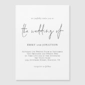 Aimant de Faire-part de mariage de script minimali (Devant)