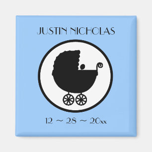 Aimant de faire-part de naissance de silhouette de