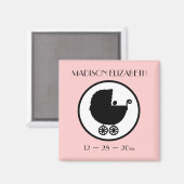 Aimant de Faire-part de naissance en silhouette po (Recto/Verso)