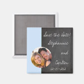 Aimant de Faire-part Mariage bleu tableau noir (Recto/Verso)