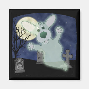 Aimant de fantôme de cimetière de corgi