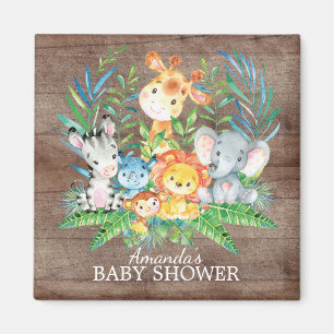 Aimant de faveur de baby shower de jungle de