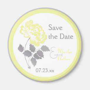 Aimant de Faveur de Mariage Blanc avec Pivoine Jau