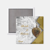 Aimant de faveur de mariage cardiaque (Recto/Verso)