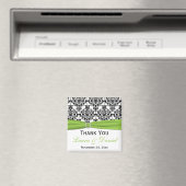 Aimant de faveur de mariage en damas noir, blanc e (In Situ (Lave-vaisselle))