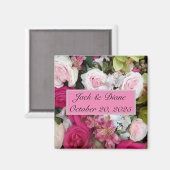 Aimant de faveur de mariage floral (Recto/Verso)