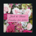 Aimant de faveur de mariage floral<br><div class="desc">Le Mariage Floral Faveur Aimant. Un souvenir personnalisé pour les invités de votre journée spéciale.</div>