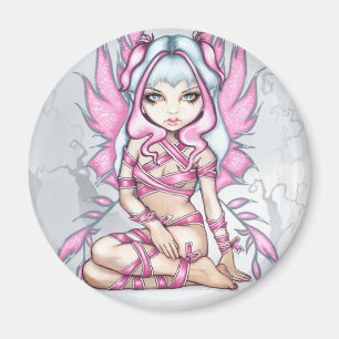 Aimant "de fée rose de ruban"