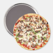 Aimant de fête de la pizza de champignons profonde (Recto/Verso)