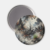 Aimant de feu de forêt post-apocalyptique (Recto/Verso)
